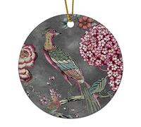 Adorno Navideño Cerámico Oiseau De Charbon De Bois Colgante Navideño Colgantes Decoración Navidad para Familia Amigos Hogareñas 7.3CM
