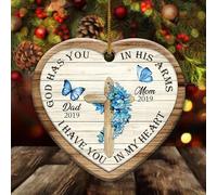 Adorno Navideño Cerámico Personalizado Te Tengo En Mi Corazón Adornos Navideños Commemorativo Adornos Navidad Personalizados Decoración Navideña para Amigos Ventanas 7.3Cm