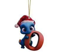 Adorno navideño de 26 letras, adornos de nueva decoración, huevo de dragón de Navidad, adorno colgante de Navidad acrílico para Arbol Navidad (O, One Size)