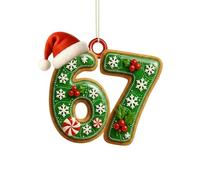 Adorno navideño de acrílico Christmas 67, Divertido Adorno navideño Six Seven, decoración Festiva, Regalo para el árbol de Navidad. (B)