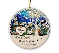 Adorno Navideño De Cerámica Amado Atrapasueños Siempre Amado Nunca Olvidado Decoraciones De Navidad Adornos Arbol Navideños con Cordón 7.3Cm