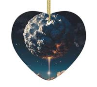 Adorno navideño de cerámica con estampado de cielo de Dream Core de 7,4 cm, perfecto para alféizares de ventanas, chimeneas y salas de estar, decoración del hogar de vacaciones.