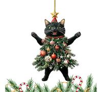 Adorno Navideño De Gato, Adorno Navideño De Gatito Pequeño para Colgar En Bolsos Y Árboles, Accesorios para Mochilas De Coche, Adornos Navideños De Gato para El Árbol De Navidad