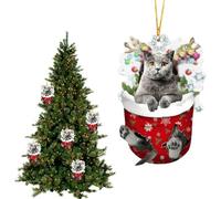Adorno navideño de Gato - Adornos únicos y Lindos de Navidad para árbol,Adornos de árbol de Navidad para Amantes de los Gatos, Adornos Coloridos para Gatos Interiores para Amantes de los Luckxing