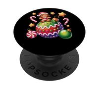 Adorno navideño de Pan de Jengibre PopSockets PopGrip Adhesivo