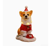 Adorno navideño de resina para perro con luces LED integradas, reproduce 8 melodías clásicas USB o para decoración hecha a mano a pilas para vacaciones, hogar, oficina, 13 (A)