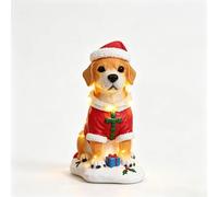 Adorno navideño de resina para perro con luces LED integradas, reproduce 8 melodías clásicas USB o para decoración hecha a mano a pilas para vacaciones, hogar, oficina, 13 (B)
