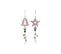 Adorno Navideño DKD Home Decor Madera Árbol (2 pcs) (19 x 5 x 60 cm)