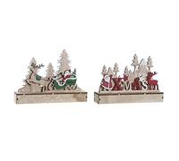 Adorno Navideño DKD Home Decor Madera MDF (2 pcs) (22.5 x 5 x 17 cm)