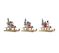 Adorno Navideño DKD Home Decor Madera Papá Noel (14 x 6 x 13 cm) (3 pcs)