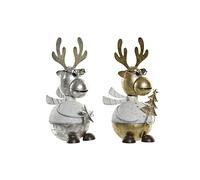 Adorno Navideño DKD Home Decor Metal Reno (14 x 13 x 27 cm) (2 pcs)
