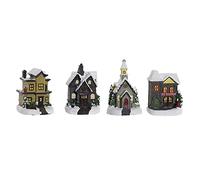 Adorno Navideño DKD Home Decor Resina Casas (6.5 x 6 x 10 cm) (4 pcs)