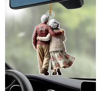 Adorno navideño Growing Old Together 2025, pareja vieja sentada en sillas mecedoras, adorno con forma de regalo para padres, abuelos, texto personalizado, adornos para boda, aniversario, decoración