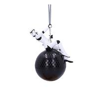 Adorno Navideño Stormtrooper Bola de Demolición 12 cm, Figura Colgante Star Wars en Resina Pintada a Mano, Decoración para Árbol, Producto Oficial - Nemesis Now