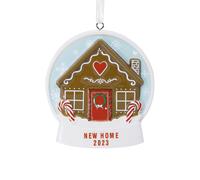 Adorno navideo de cermica premium de Hallmark Gingerbread House New Home 2023