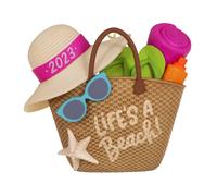 Adorno navideo Hallmark Keepsake 2023 ""La vida es una playa"". Adorno vacacional. Regalos de playa.