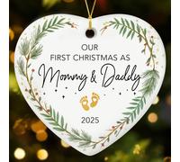 Adorno navideo para beb NewEleven 2025: nuestra primera Navidad como mam y pap. Regalos para mam primeriza. Regalo para pap por primera vez