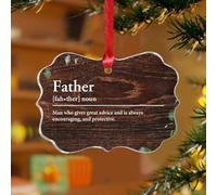 Adorno para árbol de Navidad con texto en inglés "Father Sustan" Definition - Descripción del significado, recuerdo colgante, discos acrílicos transparentes, frase lingüística, colgante para