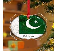 Adorno para árbol de Navidad de Pakistán, bandera del estado, viajes, deportes, elegante, recuerdo, discos acrílicos transparentes, países hispanos, países europeos, asiáticos, africanos, banderas