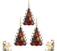 Adorno para el árbol de Navidad «Rockin' Around The Guitar», Adornos Musicales de Madera para Navidad, Adorno Musical en Forma de Guitarra, Regalo para los Amantes de la música (3pcs)