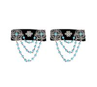 Adorno para el pelo hecho a mano con borlas de pelusa de estilo mongol con diamantes de imitación vintage para mujeres que buscan un encanto único
