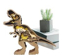 Adorno para la Decoración del Hogar, Adornos de Madera para Dinosaurios, Recortes de Dinosaurio de Madera, Adornos de Dinosaurios Manuales para Animales Portátiles para Amigos de la Familia, Colegas