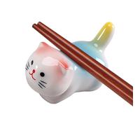 Adorno para palillos, soporte para palillos, soportes y soportes de cerámica, soporte para palillos de cocina, adornos de gato para cucharas y cuencos del hogar, 5,6 x 3 x 3 cm