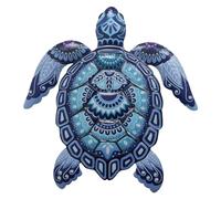 Adorno Pared Decorativo de Metal Lila y Azul "Tortuga Marina". Cuadros y Apliques. Animales. Decoración Hogar. Regalos Originales. 28 x 1,50 x 30,50 cm.