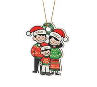 Adorno Personalizado con Fecha 2025 Familia de 3-10 Navidad Juntos, Adorno Navideño de Madera Personalizado con Nombres, Cálido Regalo de Nochebuena