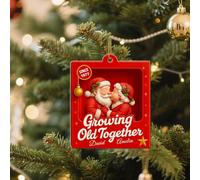 Adorno personalizado con texto en inglés "Growing Old Together", para parejas de Papá Noel, recuerdo de aniversario para árbol de Navidad, regalos para él y ella