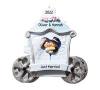 Adorno personalizado de carruaje de boda real 2024: regalos para reci n casados, nuestro primer adorno de Navidad para casados 2024, regalos para