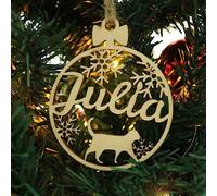 Adorno personalizado de diferentes nombres, dibujos animados de gato y perro huella de pata con nombre, adornos de madera para árbol de Navidad, etiquetas de madera (XF7, 1 unidad)