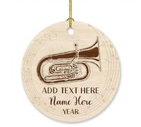 Adorno personalizado de instrumento musical de tuba, árbol de Navidad, músico de Tuba, adorno de Navidad para músico, regalo para músico de instrumentos, texto personalizado año y nombre, adorno