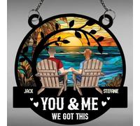 Adorno personalizado para parejas You & Me We Got This Couple - Atrapasueños colgante de metal personalizado, perfecto para el día de San Valentín, aniversario, boda, regalo de cumpleaños para parejas