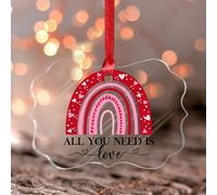 Adorno redondo con texto en inglés "All You Need Is Love" para el Día de San Valentín, Día de San Valentín, Día de San Valentín, Navidad, regalo para padres, abuela, tía, regalos de inauguración de la