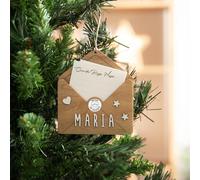 Adorno Sobre de Madera Personalizado - Decoración navideña en madera - Vintiun - Personalizable con nombre