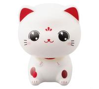 Adorno solar sonriente para automóvil, diseño de gato con la cabeza, decoración automática para salpicadero con diseño de amuleto de la suerte para decoración interior (A)