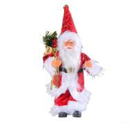 Adorno tradicional de Papá Noel con gesto de abrazo, construcción de plástico y tela para árbol de vacaciones y decoración de interiores (rojo 1)