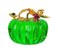 Adorno único de calabaza de cristal para decoración del hogar y celebración, figura encantadora de 65 mm para varios eventos (verde)