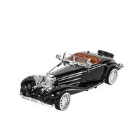 Adornos 1 32 para Mercedes Benz 500K 1936 Aleación Metal Fundido Presión Modelo Coche Sonido Y Luz, Decoración Exterior Moda Mini Modelo Vehicular(Negro)