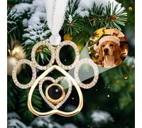 Adornos Arbol Navidad Personalizados con Foto Proyección, Colgable Decorar Arbol Navidad, Adorno Decorativo Colgante de Pata de Perro, Familia, Parejas, Fiestas
