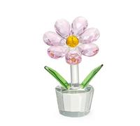 Adornos artificiales de girasol de cristal for decoración de sala de estar - Decoración floral de escritorio for el hogar(pink)