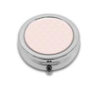 Adornos botánicos intrincados detallados en tonos monocromáticos patrón rítmico personalizado redondo SilverBox bolsillo 2.1 pulgadas - 3 compartimentosBox/pastillero bolsillo