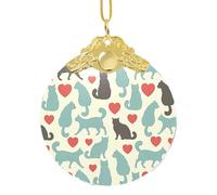 Adornos colgantes con estampado de gatito feliz caminando para decoración del hogar, árbol de Navidad, decoración grande para decoración del hogar