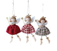 Adornos colgantes de ángel para niña, juego de 3 piezas de tela para decoración festiva de vacaciones