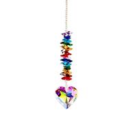Adornos colgantes de atrapasueños de arcoíris, colgantes de prismas en forma de corazón de cristal, chakra creador de arco iris para decoración de ventanas del hogar, jardín (color arcoíris)