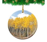 Adornos Colgantes De Cerámica Árboles De Park City, Utah, Viajes Adorno De Cerámica Ideal Dornos Navideños Colgantes De Navidad para Niños Vacaciones Regalo 7.3CM