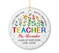 Adornos Colgantes De Cerámica Enséñales A Amar Y Míralos Crecer Navidad De Cerámicas Adornos Navideños Ideal Decoración Navideña para Fiestas Regalo Niños 7.3Cm