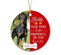 Adornos Colgantes De Cerámica Tus Patas Dejaron Huellas En Nuestros Corazones Adorno De Cerámica Personalizado Adornos Navideños Decoración Navideña para Niños Vacaciones 7.3CM