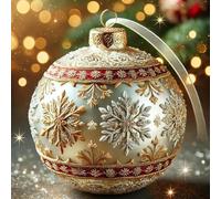 Adornos colgantes de copo de nieve de Navidad, colgantes acrílicos de Navidad, decoración festiva redonda para ventana, árbol, puerta, pared, exhibición de fiesta en casa (F)